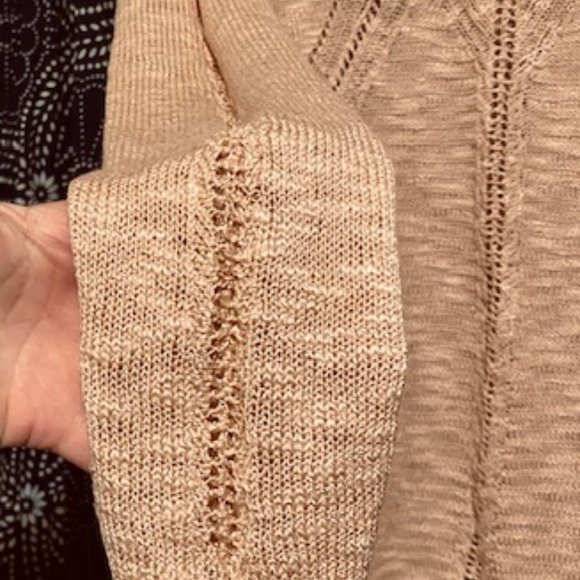 Pink Rose Peach Lace Knit Sweater - Picture 3 of 9